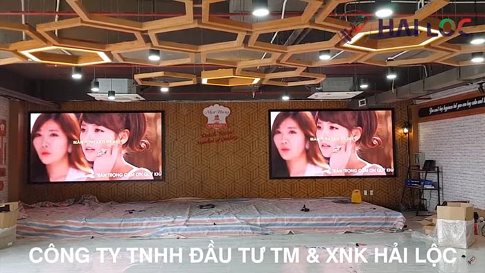 thi công màn hình led p1.66 tại nhà hàng Nhất Hương