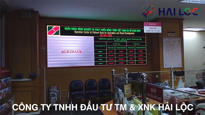 thi công màn hình led p3 tại ngân hàng agribank láng hạ, hà nội