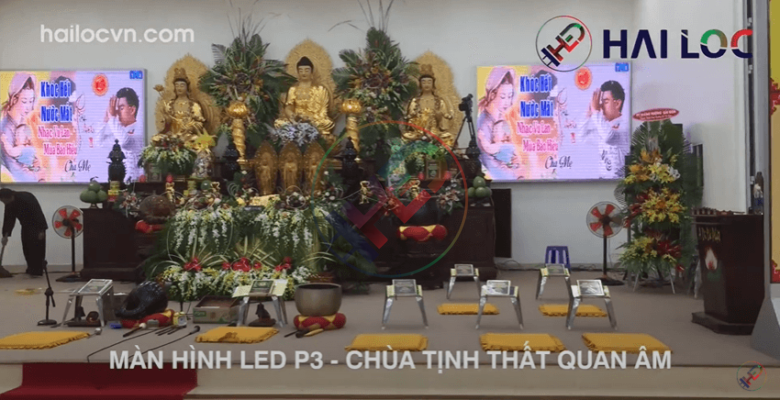 Thi công màn hình led P3 tại chùa tinh thất quan âm