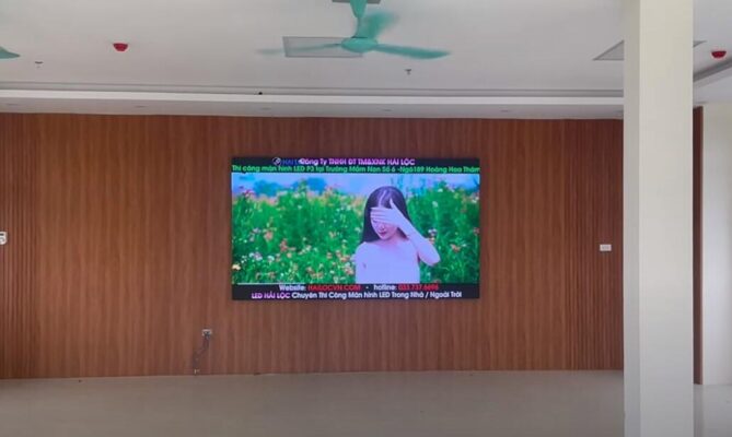 Thi công Màn hình LED P3 trường Mầm Non số 6 Hoàng Hoa Thám, Hà Nội